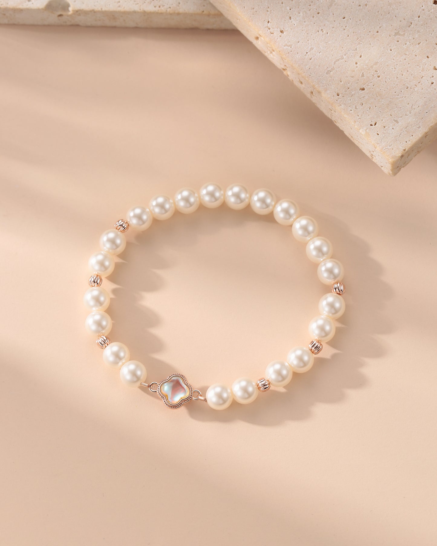 French Clover Pearl Bracelet